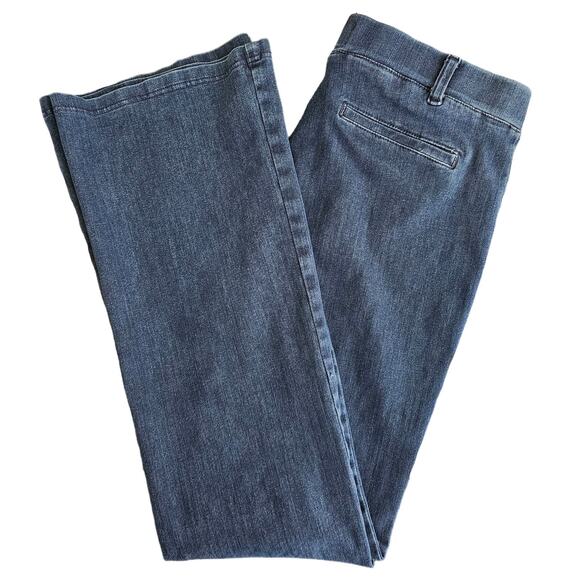 Betabrand Faux Denim Stretch Bootcut Pull On Pants | Women's Medium | FLAWS - Picture 1 of 16